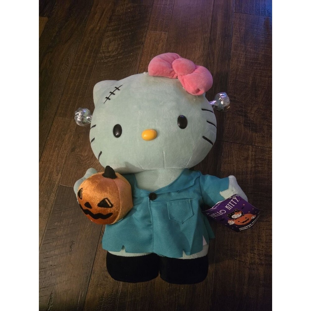 Hello Kitty Frankenstein Halloween Greeter Plush 19 in Sanrio Pumpkin NWT